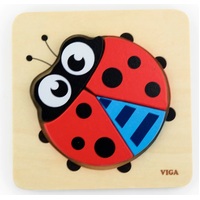 Viga Toys - Mini Block Puzzle - Ladybird