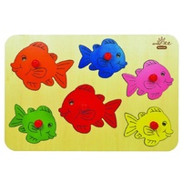 Andzee - Coloured Fish Peg Puzzle 6pc