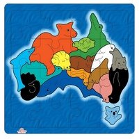 Andzee - Map of Australia Animals Puzzle 16pc