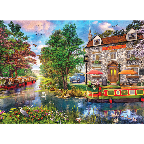 Holdson - Cobblestone Corner - Pub on the Canal Puzzle 1000pc (DAMAGED BOX)