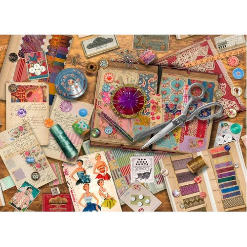 Holdson - Treats N Treasures Vintage Fabric & Notions Puzzle 1000pc