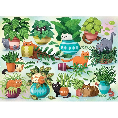 Cobble Hill - Cats vs. Plants Puzzle 500pc