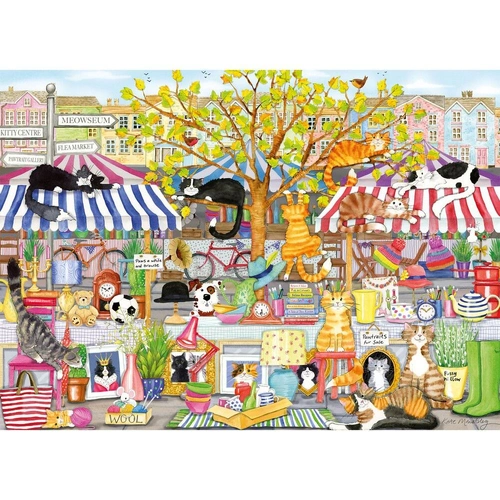 Gibsons - Flea Market Moggies Puzzle 1000pc
