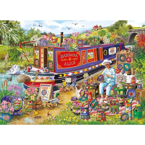 Gibsons - Canal Boat Blooms Puzzle 1000pc