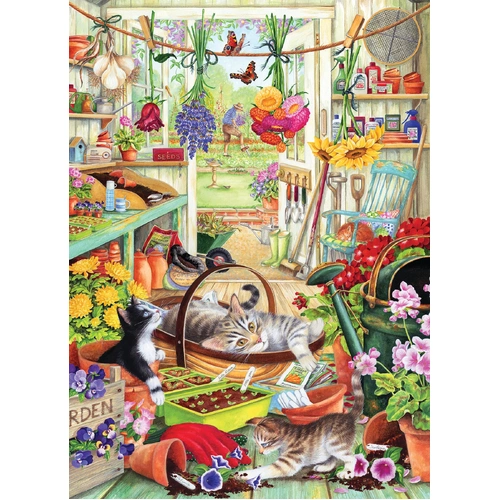Cobble Hill - Potting Shed Cats Puzzle 500pc
