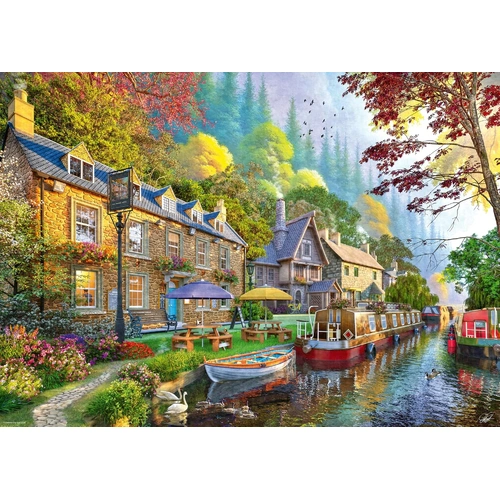 Holdson - Cobblestone Corner - Narrow Boat Summer Puzzle 1000pc
