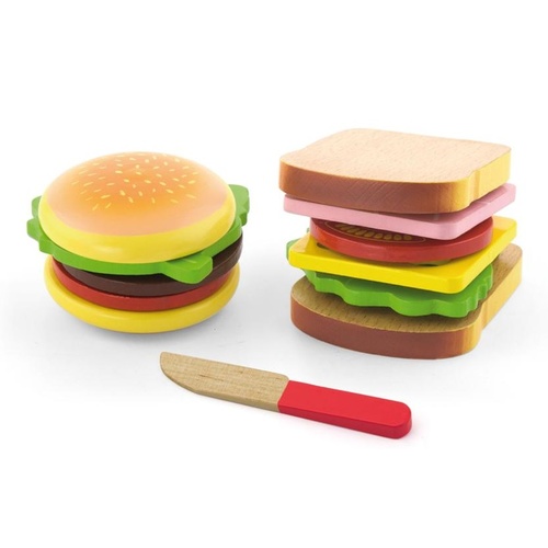 Viga Toys - Hamburger & Sandwich Set (DAMAGED BOX)