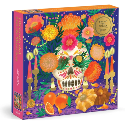 Galison - Ofrenda del Día de Muertos Foil Puzzle 500pc