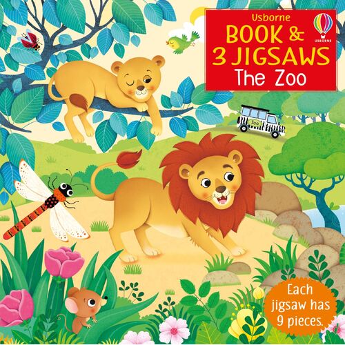 Usborne - Book and 3 Jigsaws - The Zoo 3x9pc