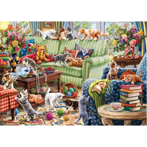 Anatolian - Kittens In The Living Room Puzzle 1500pc (DAMAGED BOX)