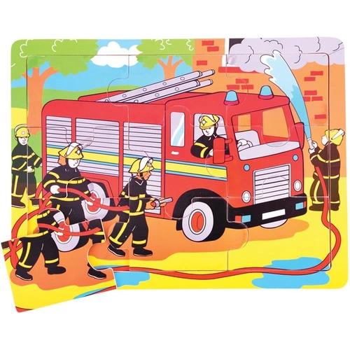Bigjigs - Fire Engine Tray Puzzle 9pc