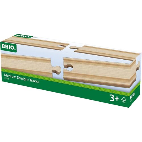 BRIO - Medium Straight Tracks (4 pieces)