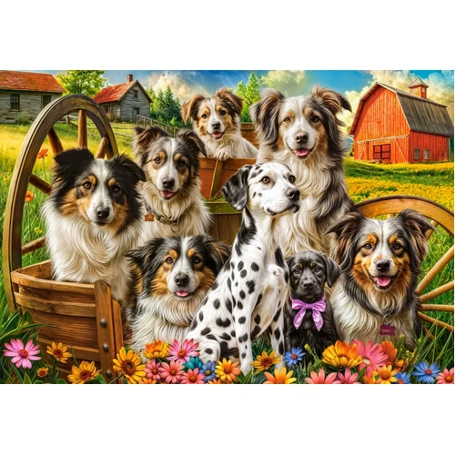 Castorland - Happy Dogs In The Countryside Puzzle 1000pc