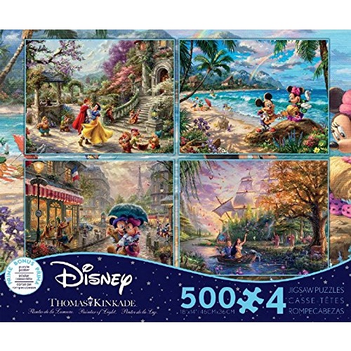 Ceaco - Thomas Kinkade - Disney Dreams - 4-in-1 Multipack Puzzles 500pc