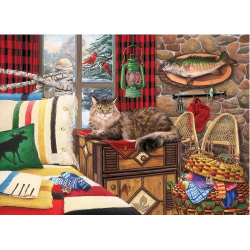 Cobble Hill - Lodge Cat Puzzle 1000pc