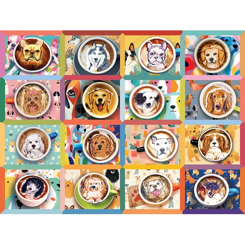 Cobble Hill - Puppy Lattes Large Piece Puzzle 275pc