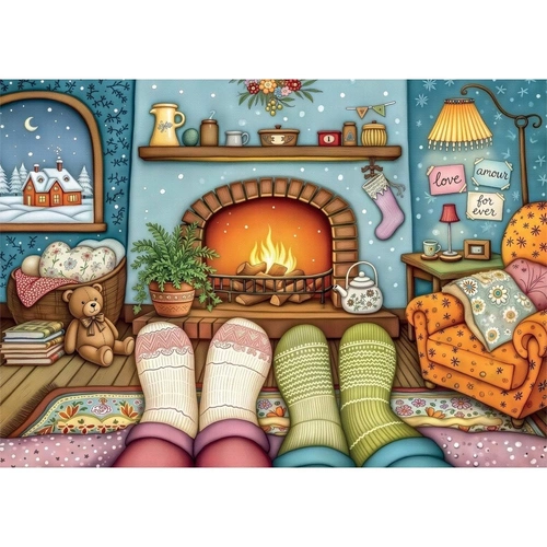 Delfy - Cozy Feet Winter Night Puzzle 1000pc