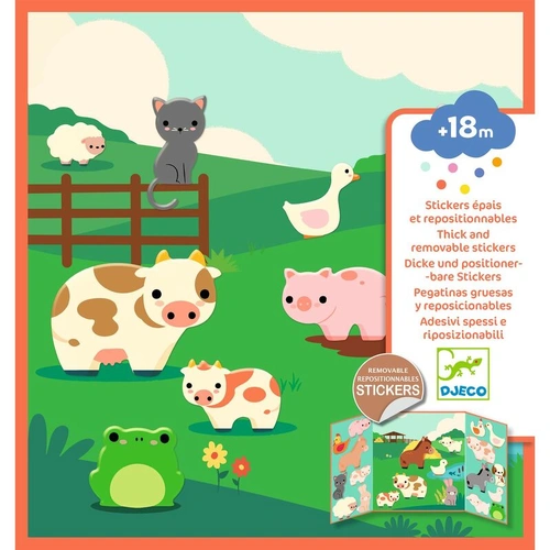 Djeco - Farm Animals Reusable Sticker Set