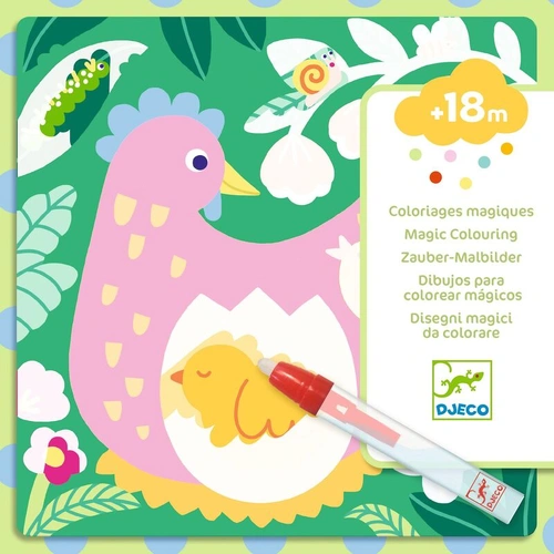 Djeco - Magic Colouring Peekaboo! Garden Baby Animals