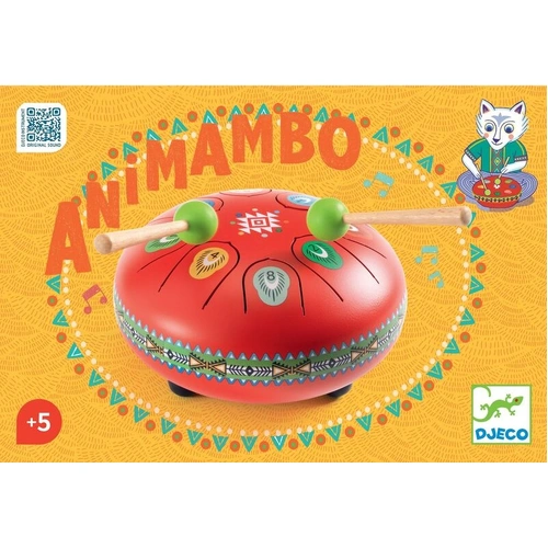 Djeco - Red Metal Tongue Drum with 8 Notes