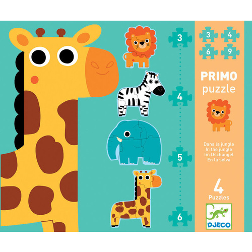 Djeco - Primo Puzzle Jungle  3,4,5,6pc