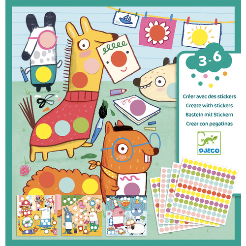 Djeco - Create With Coloured Dots Sticker Set