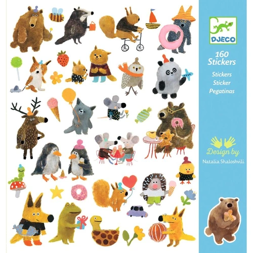 Djeco - Fluffy Friends Sticker Set