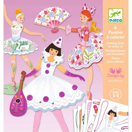 Djeco - Ballet Dancers Jumping Jacks To Colour In
