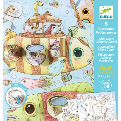 Djeco - Little Doors Colouring Sheets