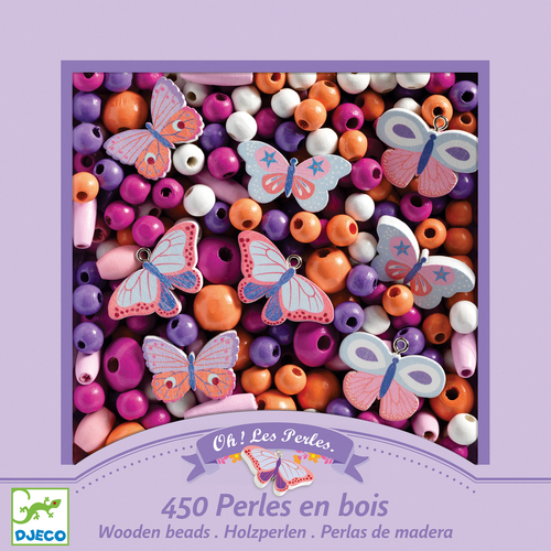 Djeco - Butterfly Wooden Beads (DAMAGED BOX)