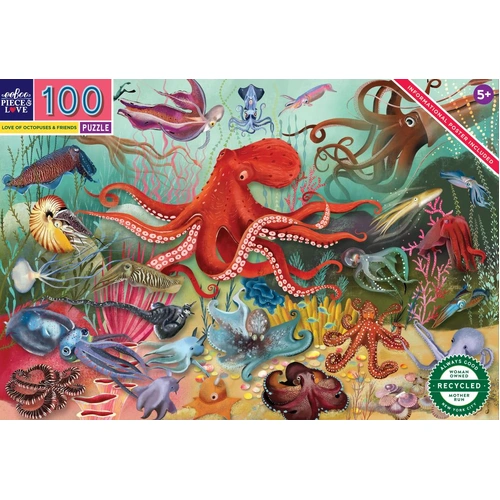 eeBoo - Love of Octopuses & Friends Puzzle 100pc