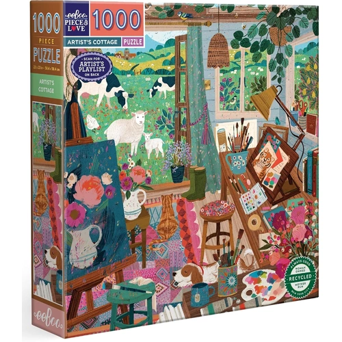 eeBoo - Artist's Cottage Puzzle 1000pc (DAMAGED BOX)