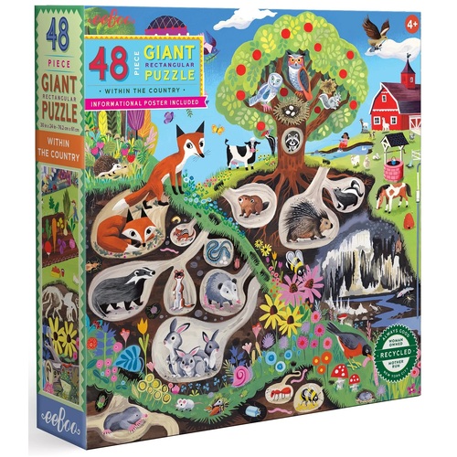 eeBoo - Within the Country Puzzle 48pc