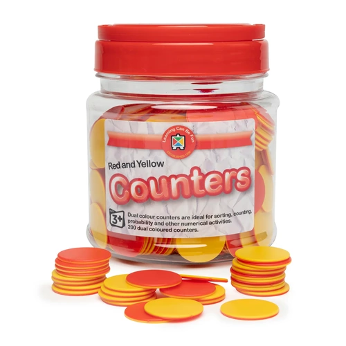 Learning Can Be Fun - Counters Round - Red and Yellow (200 pieces)