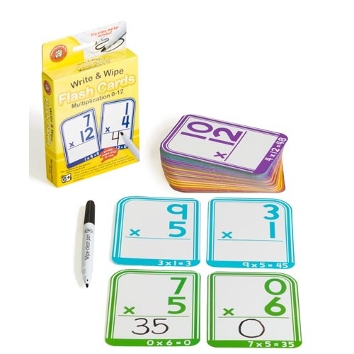 Learning Can Be Fun – Write & Wipe Multiplication Flash Cards with Marker