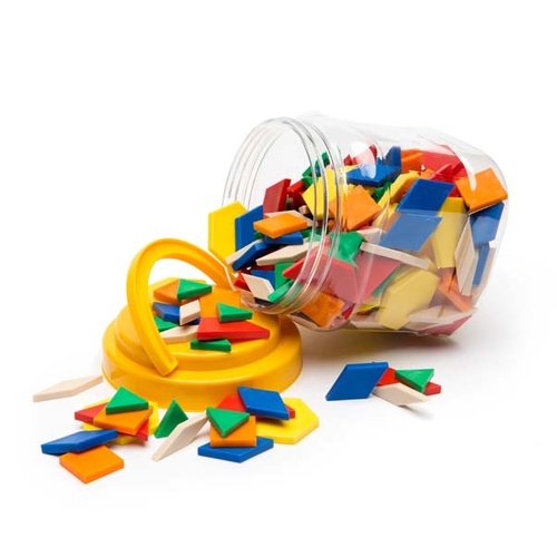 Learning Can Be Fun - Solid Plastic Pattern Blocks (jar of 250)