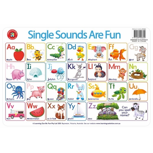 Learning Can Be Fun - Single Sounds Are Fun Placemat