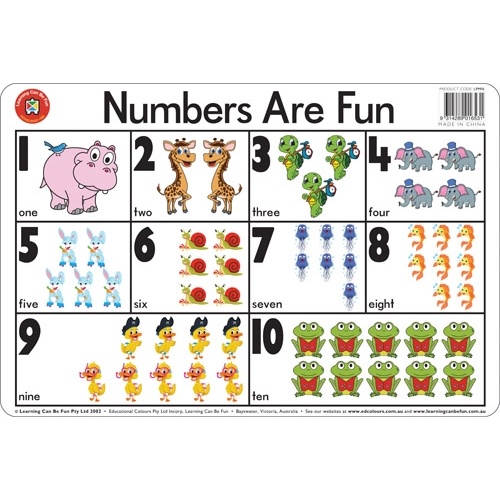 Learning Can Be Fun - Numbers Are Fun Placemat (BENT PRODUCT)