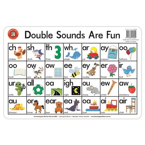 Learning Can Be Fun - Double Sounds Are Fun Placemat