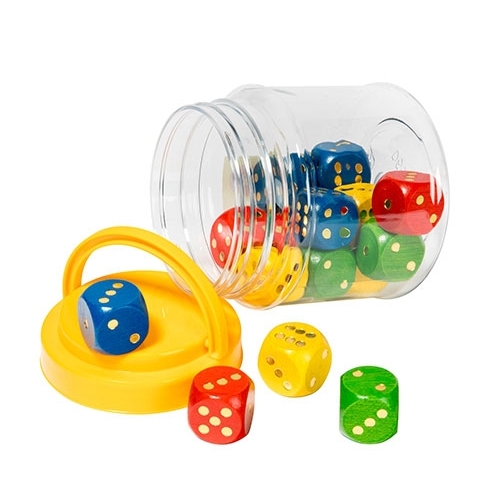 Learning Can Be Fun - Giant Wooden Dice 25mm (16 pack)