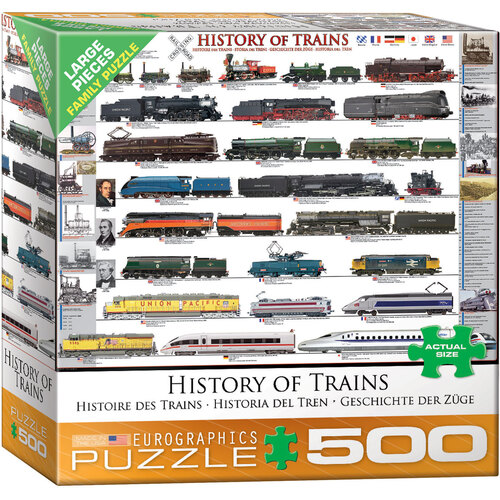 Eurographics - History of Trains Large Piece Puzzle 500pc
