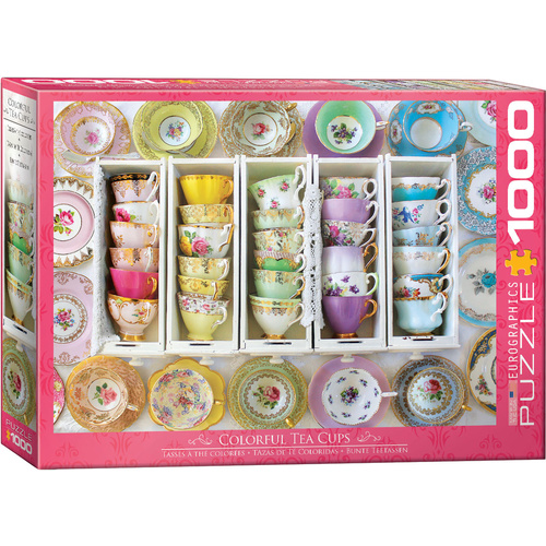 Eurographics - Colourful Tea Cups Puzzle 1000pc
