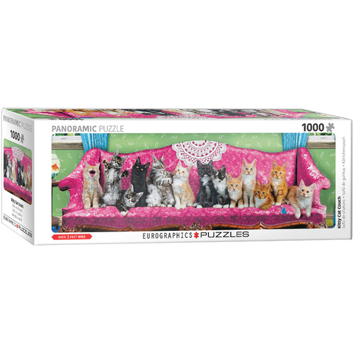 Eurographics - Kitty Cat Couch Panoramic Puzzle 1000pc