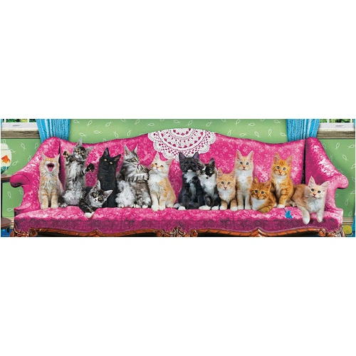 Eurographics - Kitty Cat Couch Panoramic Puzzle 1000pc