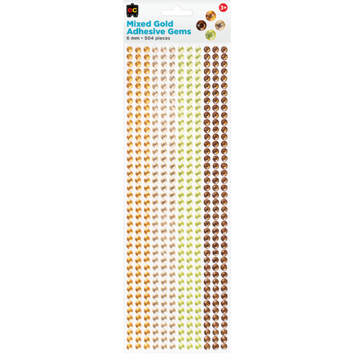 EC - Mixed Adhesive Gems Gold 504pc