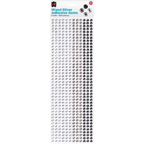 EC - Mixed Adhesive Gems Silver 504pc