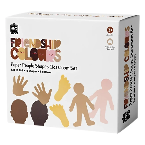 EC - Friendship Colour Paper People Shapes - Classroom Set 144pc
