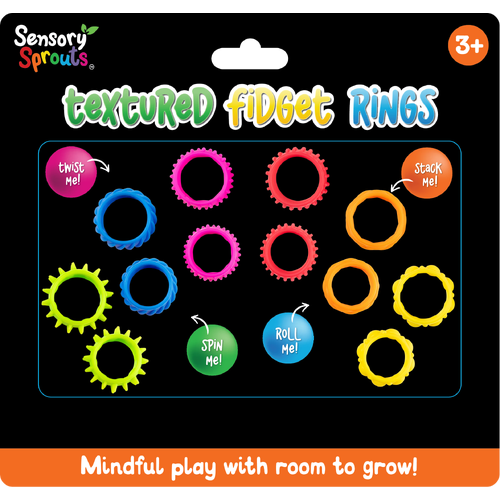 Sensory Sprouts - Textured Fidget Rings (set of 12)