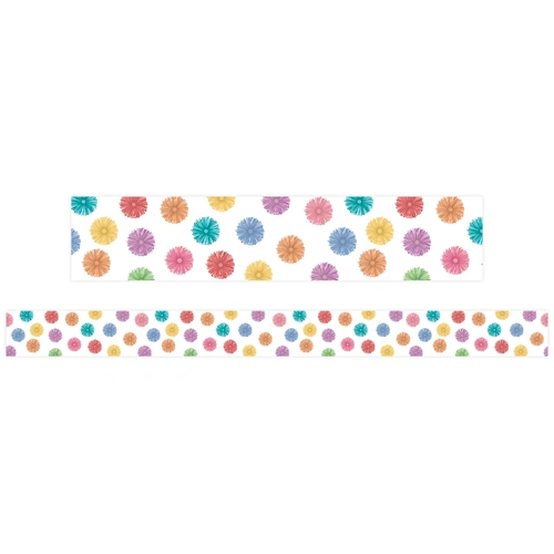Learning Can Be Fun - Colour Burst Pom Poms Border (Pack of 12)