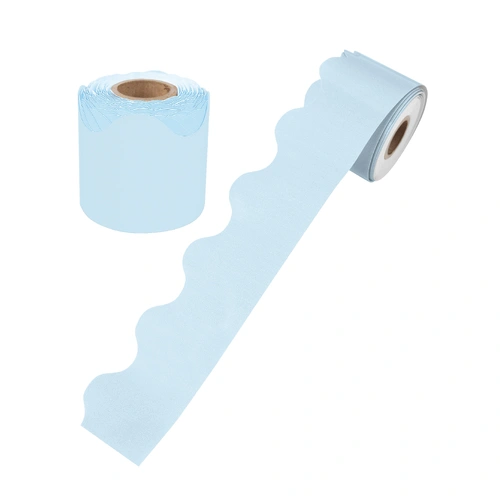 Learning Can Be Fun - Growin Minds Sky Blue Rolled Scallop Border